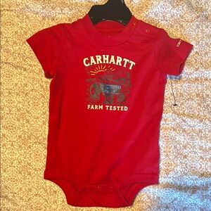 Carhartt Red Farm Tested Baby Onesie